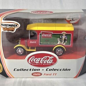 MatchBox Coca-Cola 1926 Ford TT Toy Truck - Red and Yellow